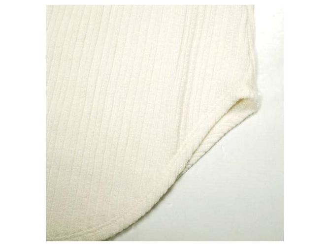 Autre Marque TOPS DE CUELLO PROFUNDO RIB CLANE  Tops de algodón y poliéster Blanco - vista 8