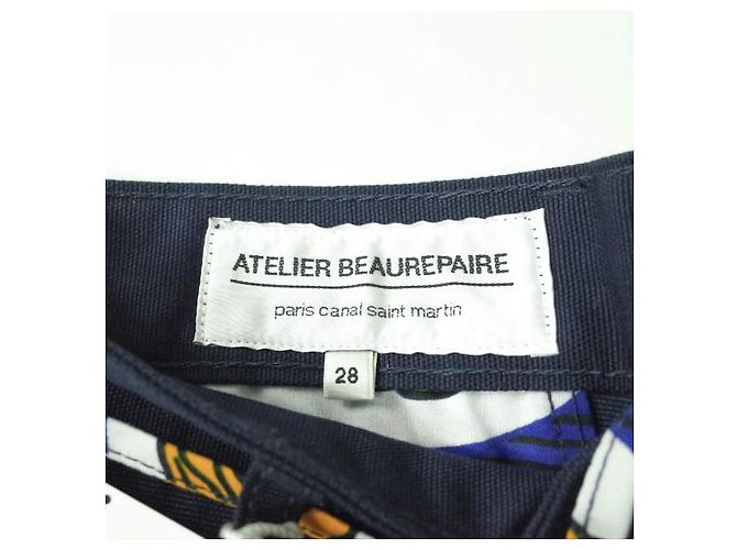 Autre Marque ATELIER BEAUREPAIRE JOSEPH PANT Canvas-Hose Blau Marineblau - Ansicht 9
