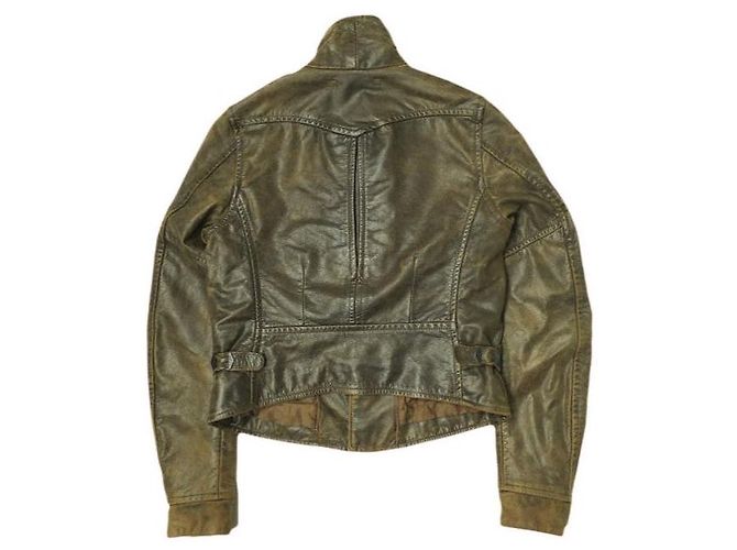 Ralph Lauren RRL Leder Motorradjacke Lederjacke Bronze Dunkelbraun - Ansicht 2