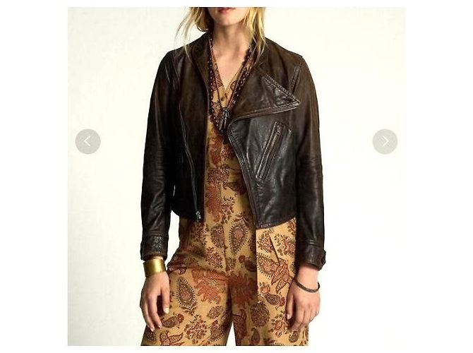 Ralph Lauren RRL Leder Motorradjacke Lederjacke Bronze Dunkelbraun - Ansicht 3