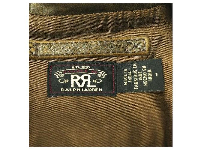Ralph Lauren RRL Leder Motorradjacke Lederjacke Bronze Dunkelbraun - Ansicht 4
