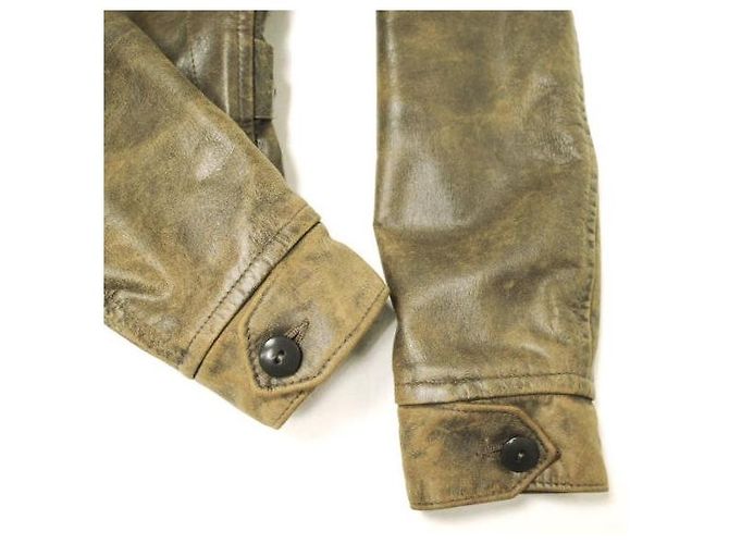 Ralph Lauren RRL Leder Motorradjacke Lederjacke Bronze Dunkelbraun - Ansicht 7