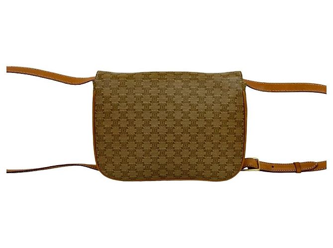 Céline Borsa a tracolla Celine Macadam Triomphe in pelle Marrone - vista 4