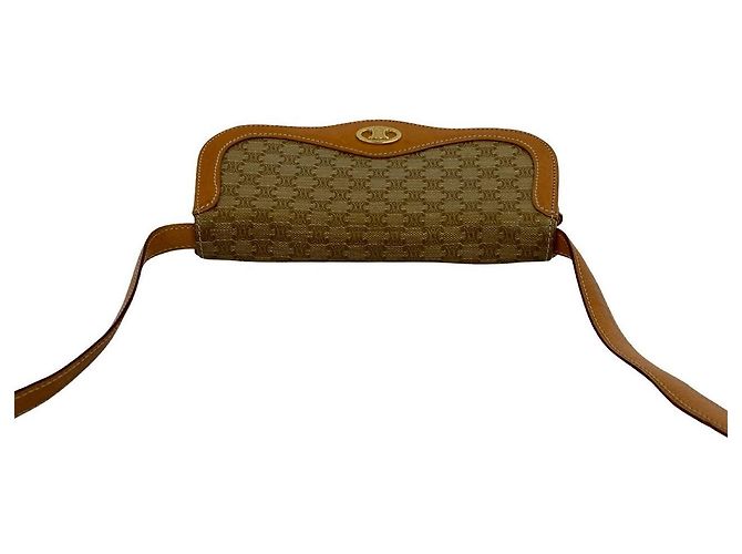 Céline Borsa a tracolla Celine Macadam Triomphe in pelle Marrone - vista 5