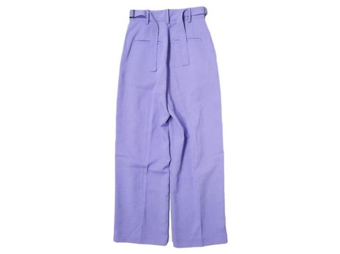 Autre Marque MAISON SPECIAL Color Wide Tapered Pants Polyester Pants Purple - view 2