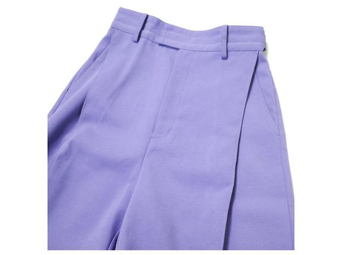 Autre Marque MAISON SPECIAL Color Wide Tapered Pants Polyester Pants Purple - view 4