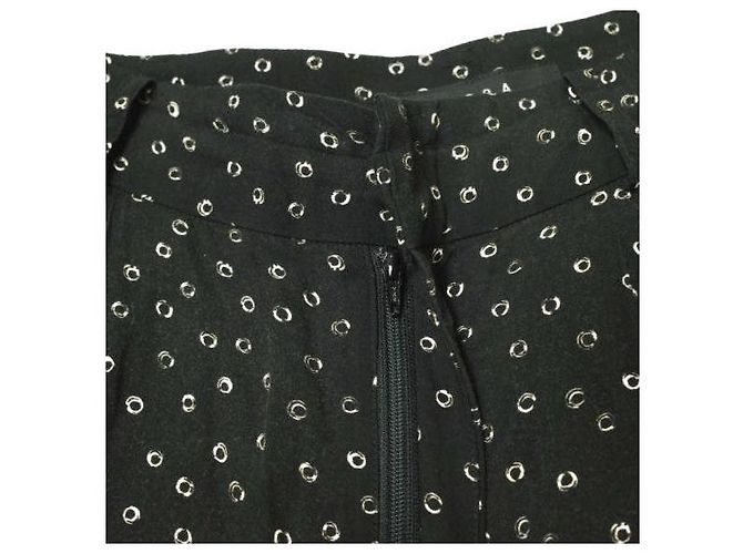 Autre Marque Pantalones anchos de rayón con patrón Komon SACRA Negro - vista 5