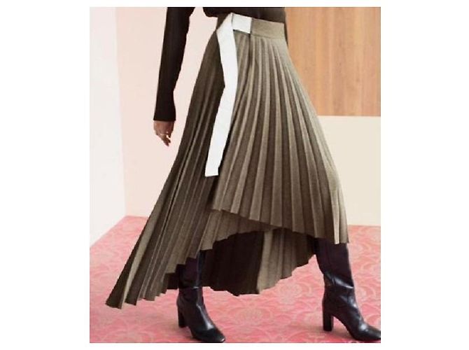 Autre Marque FALDA ENVOLVENTE CON PLEATS LEINWANDE DE POLIÉSTER Multicolor - vista 3