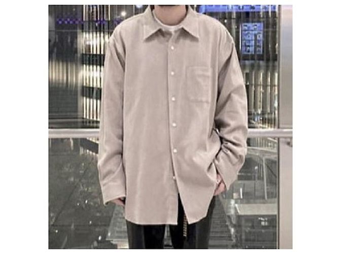 Autre Marque Camisa de algodón con cuello regular International Gallery BEAMS Gris - vista 3
