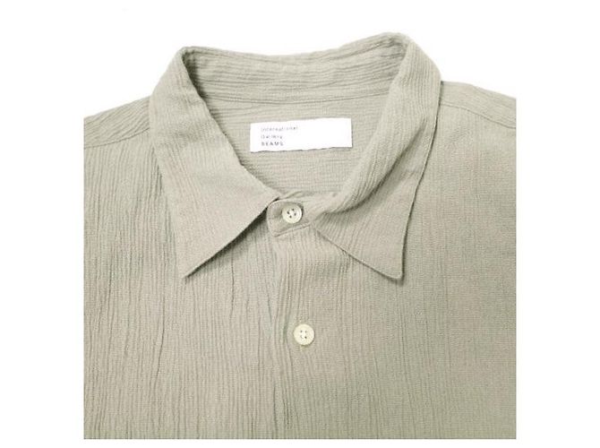Autre Marque Camisa de algodón con cuello regular International Gallery BEAMS Gris - vista 5