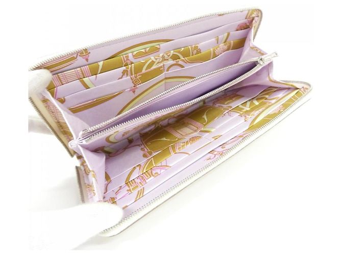 Silk In Portafoglio classico Hermès LIBRIS in seta Bianco - vista 3