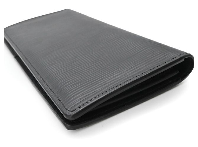 LOUIS VUITTON Portafoglio Bifold Long Brazza in Epi Nero e Nero, Uomo, - vista 8