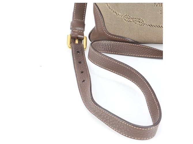 Prada Logo Jacquard Canvas and Leather Shoulder Bag Messenger Brown Men's - view 2