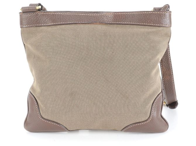Prada Logo Jacquard Canvas and Leather Shoulder Bag Messenger Brown Men's - view 3