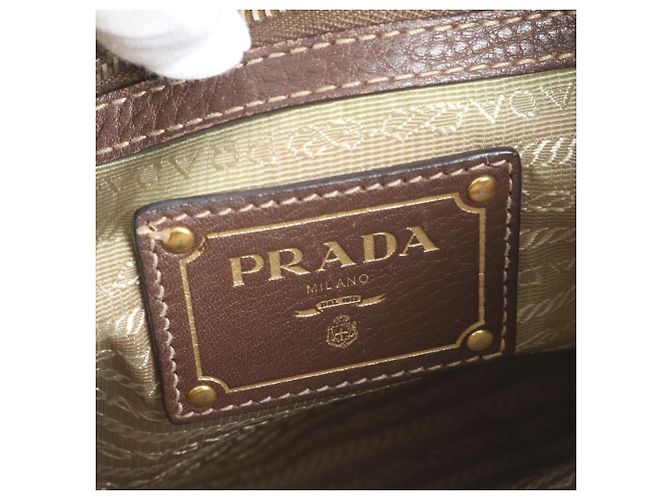 Prada Logo Jacquard Canvas and Leather Shoulder Bag Messenger Brown Men's - view 8