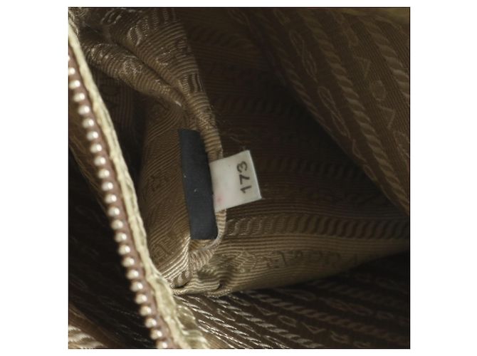 Prada Logo Jacquard Canvas and Leather Shoulder Bag Messenger Brown Men's - view 9