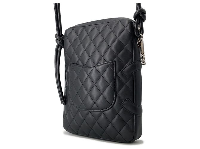 Bolsa de ombro média da linha Cambon da Chanel com couro marcado Coco CHANEL Preto - vista 2