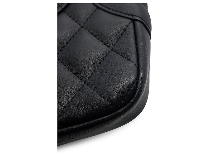 Bolsa de ombro média da linha Cambon da Chanel com couro marcado Coco CHANEL Preto - vista 8
