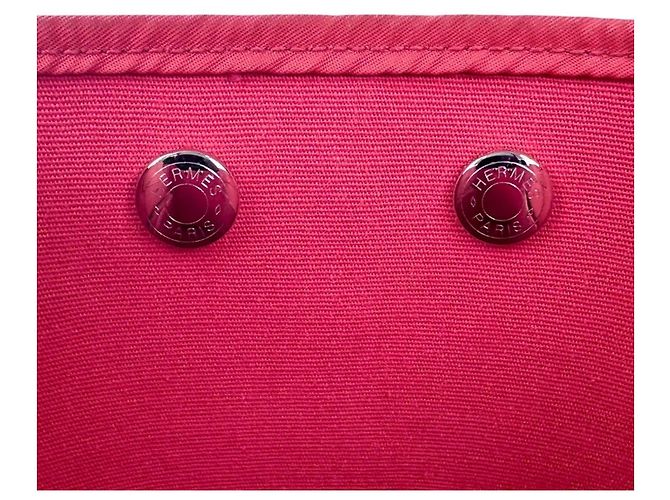 Hermès HERMES Cabag PM Toile Officier Borsa Tote, Rosso, N Stamp, Donna - vista 9