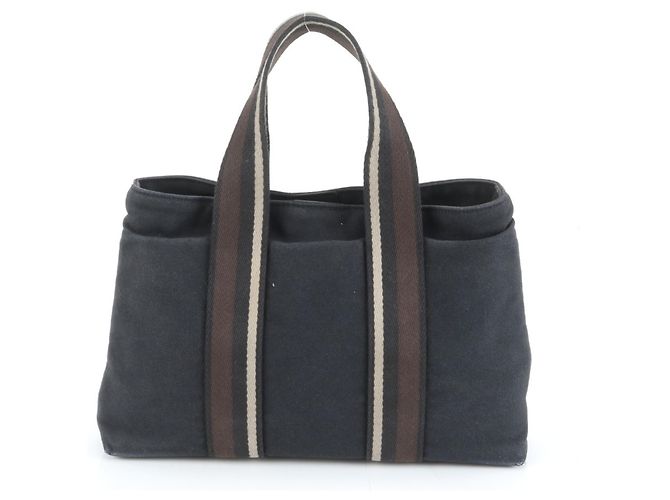 Borsa tote e a spalla in pelle e tela Hermès Troca Horizontal MM nera per uomo Nero - vista 3
