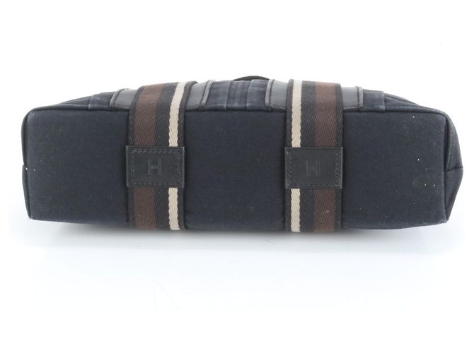 Borsa tote e a spalla in pelle e tela Hermès Troca Horizontal MM nera per uomo Nero - vista 5