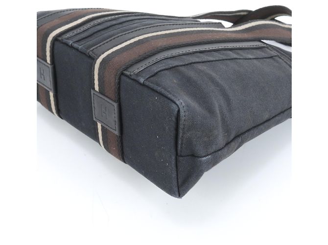 Borsa tote e a spalla in pelle e tela Hermès Troca Horizontal MM nera per uomo Nero - vista 6