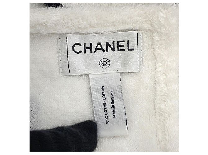 Chanel Decke Coco Mark CHANEL Große Stola Schwarz Weiß - Ansicht 4