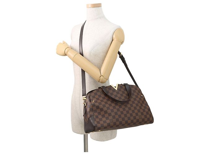 Borsa a mano Bowling Kensington Damier Ebene Louis Vuitton Marrone - vista 5