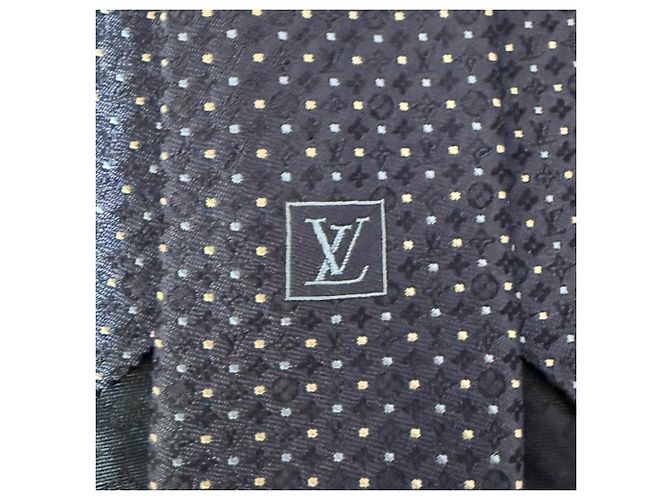 LOUIS VUITTON Monogram Dot Pattern % Silk Tie Navy Men's Navy blue - view 4