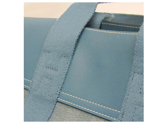 Hermès Borsa a mano da donna in cotone e poliestere Hermes Valparaiso PM blu - vista 10