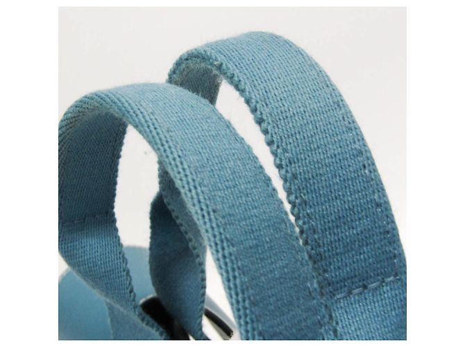 Hermès Borsa a mano da donna in cotone e poliestere Hermes Valparaiso PM blu - vista 13
