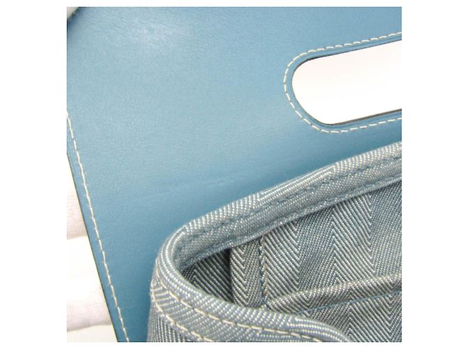 Hermès Borsa a mano da donna in cotone e poliestere Hermes Valparaiso PM blu - vista 14