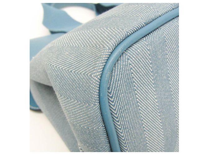 Hermès Borsa a mano da donna in cotone e poliestere Hermes Valparaiso PM blu - vista 5