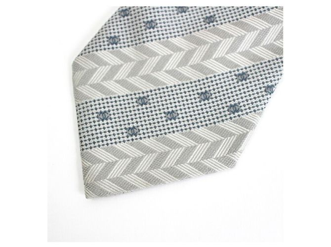 Cravatta in seta a righe da uomo CHANEL Marrone - vista 3
