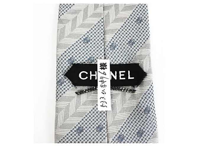 Cravatta in seta a righe da uomo CHANEL Marrone - vista 4