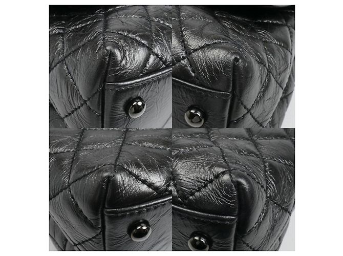 Borsa a Spalla Coco Handle in Pelle di Vitello Invecchiata per Donne CHANEL Nero - vista 5