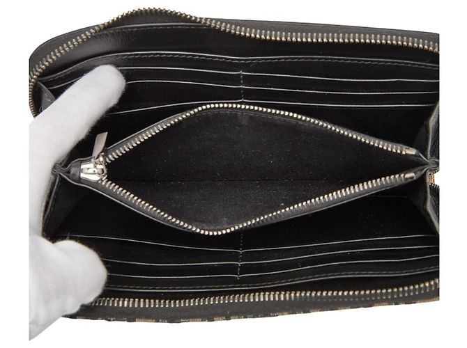 Christian Dior Dior Oblique Saddle Long Zip Wallet Navy Canvas Leather Men's - view 6