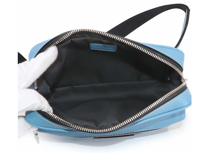 Bumbag Louis Vuitton Taiga Rama Outdoor Blu RFID - vista 6