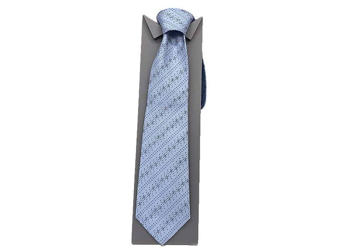 Cravatta Chanel in seta blu con il marchio Coco per uomo - vista 2