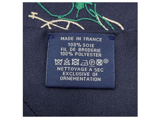 Hermès A Toute Berline Bufanda de Seda Twilly, Azul - vista 7