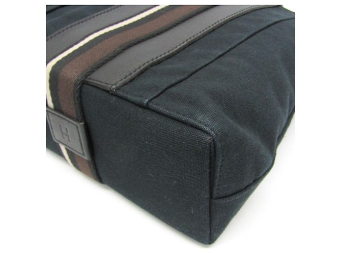 Borsa Hermès Troca Horizontal MM per uomini e donne in pelle e cotone nero, marrone scuro - vista 5