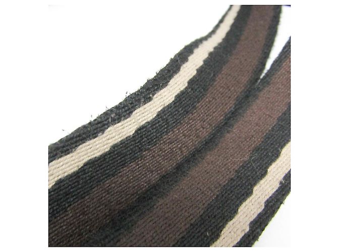 Borsa Hermès Troca Horizontal MM per uomini e donne in pelle e cotone nero, marrone scuro - vista 8