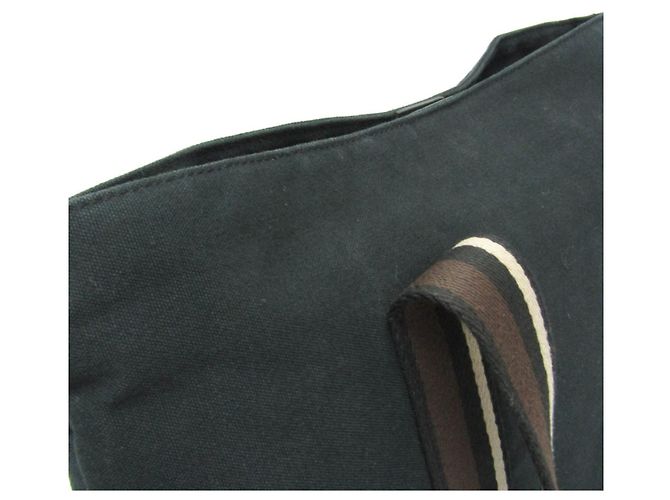 Borsa Hermès Troca Horizontal MM per uomini e donne in pelle e cotone nero, marrone scuro - vista 9