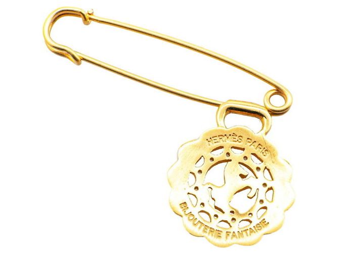 Broche Pin Motivo Cavalo Hermès Banho de Ouro Feminino HERMÈS Dourado - vista 2