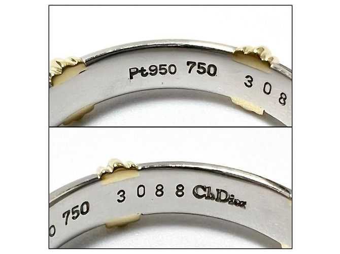Anello da uomo Christian Dior, combinazione di oro giallo e platino - vista 8