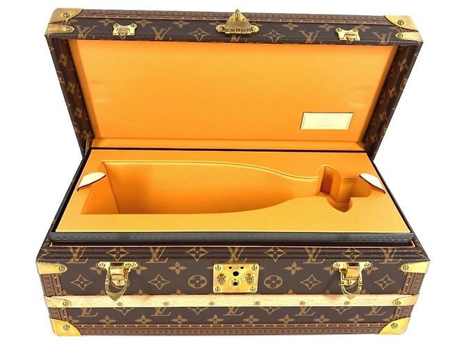 COFFRET Champagne Monogram LOUIS VUITTON, Boîte Intérieure, Objet, Coffre, Toile, Bois, Homme/Femme, Marron - vue 10