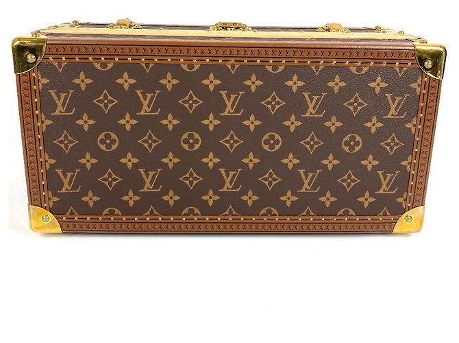 COFFRET Champagne Monogram LOUIS VUITTON, Boîte Intérieure, Objet, Coffre, Toile, Bois, Homme/Femme, Marron - vue 8