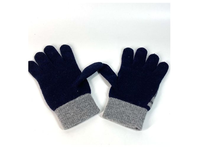 Fendi Check FF Bicolor Glove gloves Navy gray - view 4