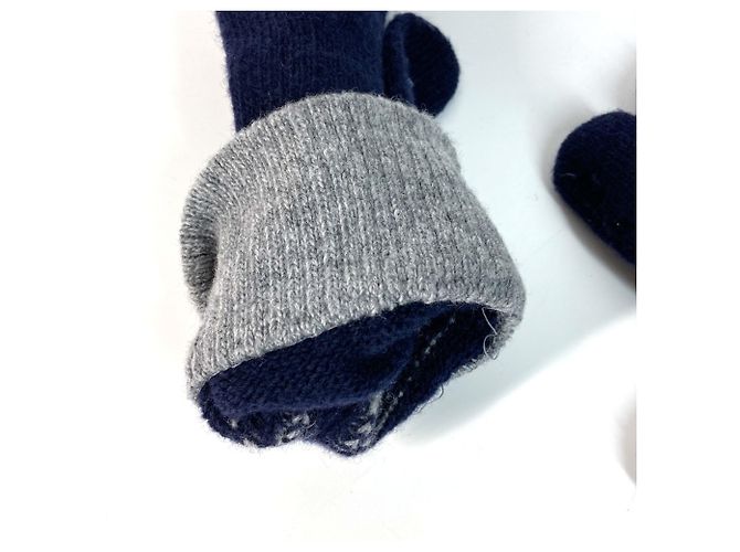 Fendi Check FF Bicolor Glove gloves Navy gray - view 7