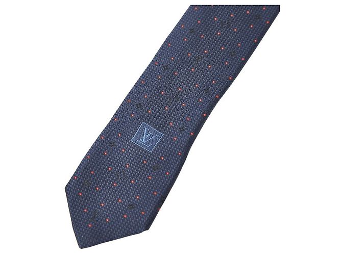 Louis Vuitton Monogram Dot Dual Tie Navy Red Silk Men's LOUIS VUITTON - view 2